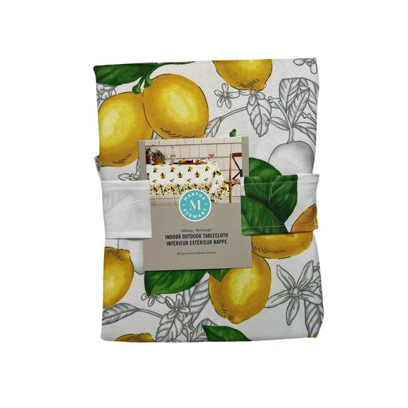 Martha Stewart Lemon Indoor Outdoor Table Cloth - Picture 1 of 1